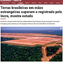 Terras brasileiras em mos estrangeiras superam o registrado pelo Incra, mostra estudo